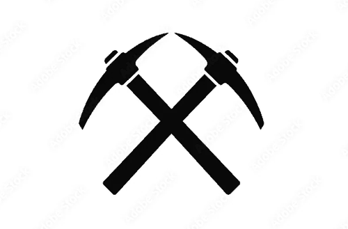 crossed pickaxes - symbol for mining