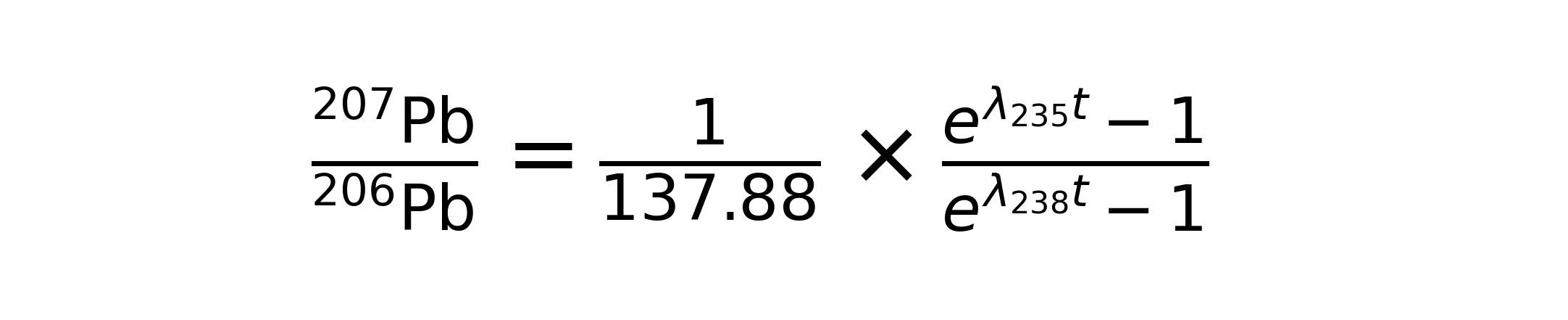 formula to calculate the age the Swamp Quarry uraninite